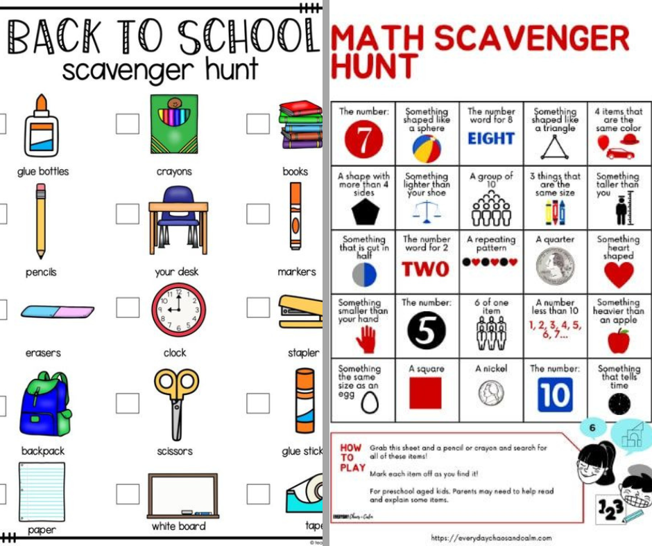 Classroom Scavenger Hunt